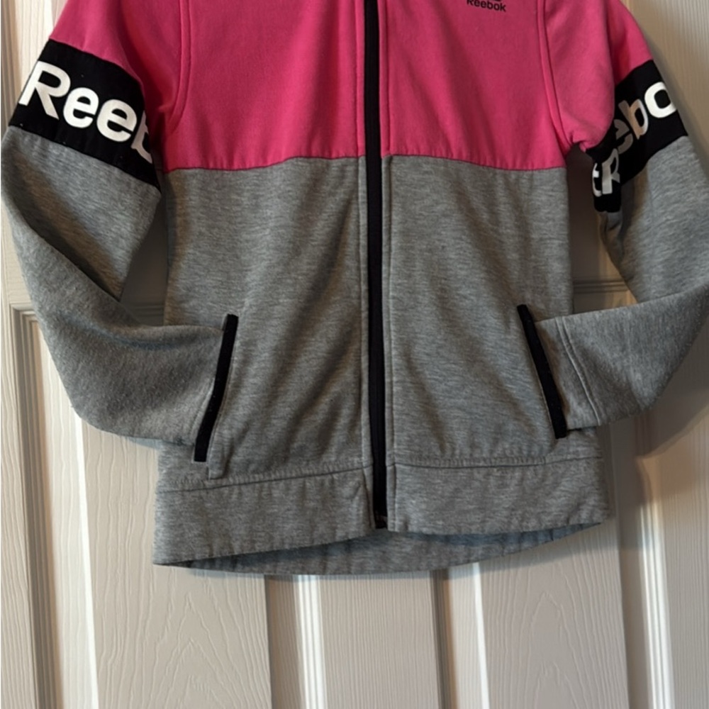 Reebok Kids Two-Tone Pink and Gray Hoodie